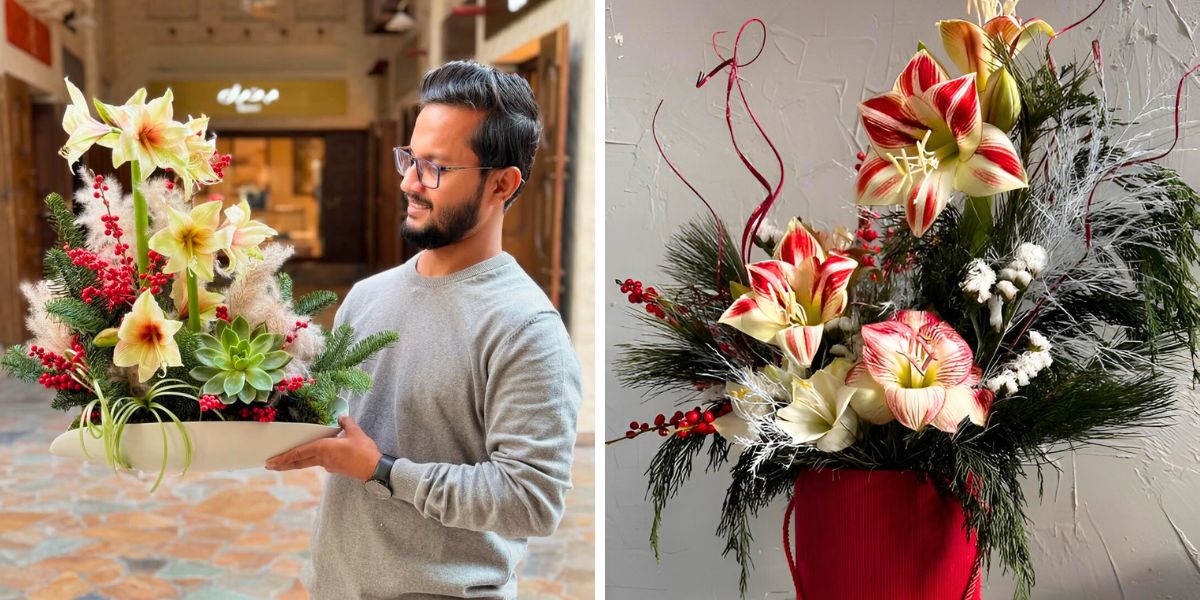 Amaryllis flowers for Christmas