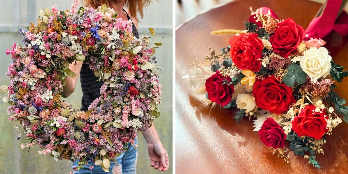 Dried versus preserved flowers