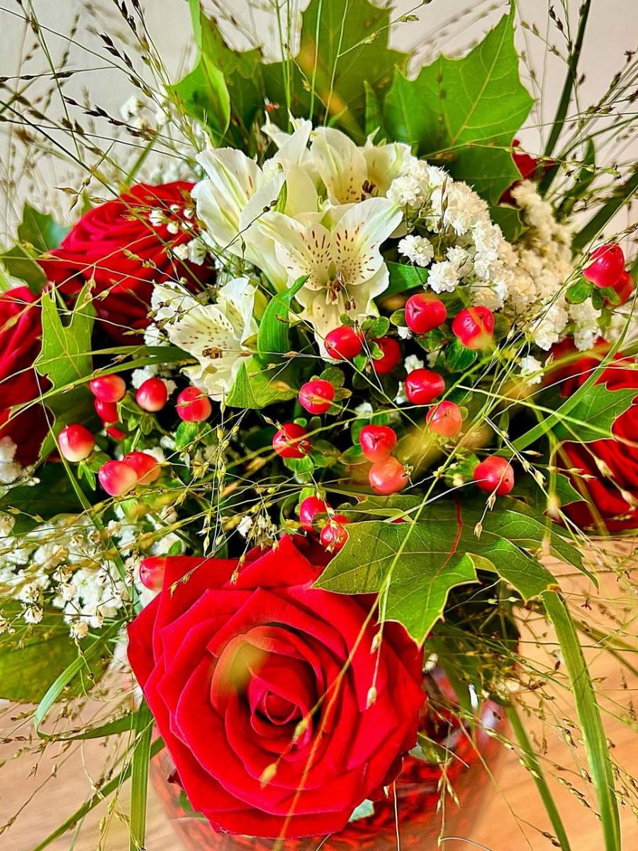 Hypericum in a Christmas arrangement