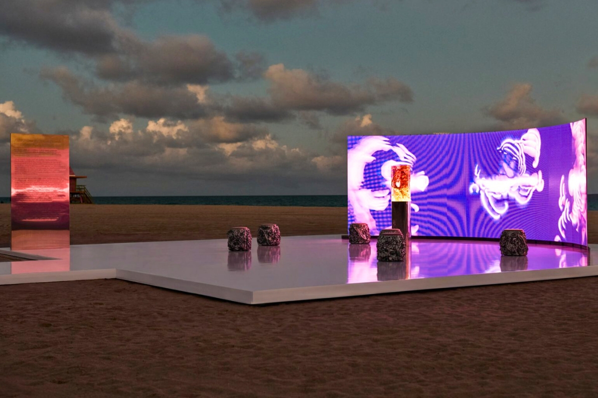 Three d printed seating incorporated dried plant material from Epernay