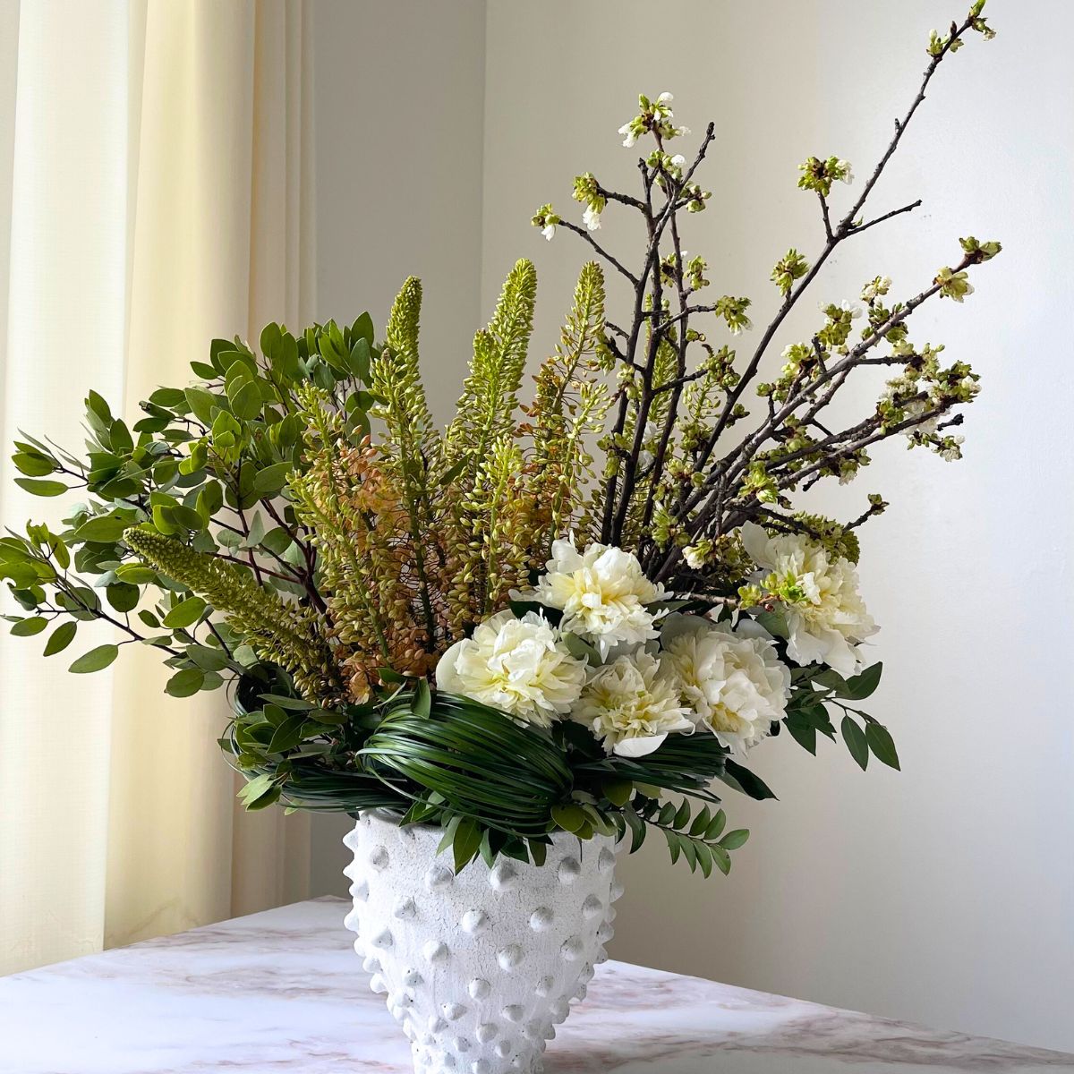 White cherry flowering branches