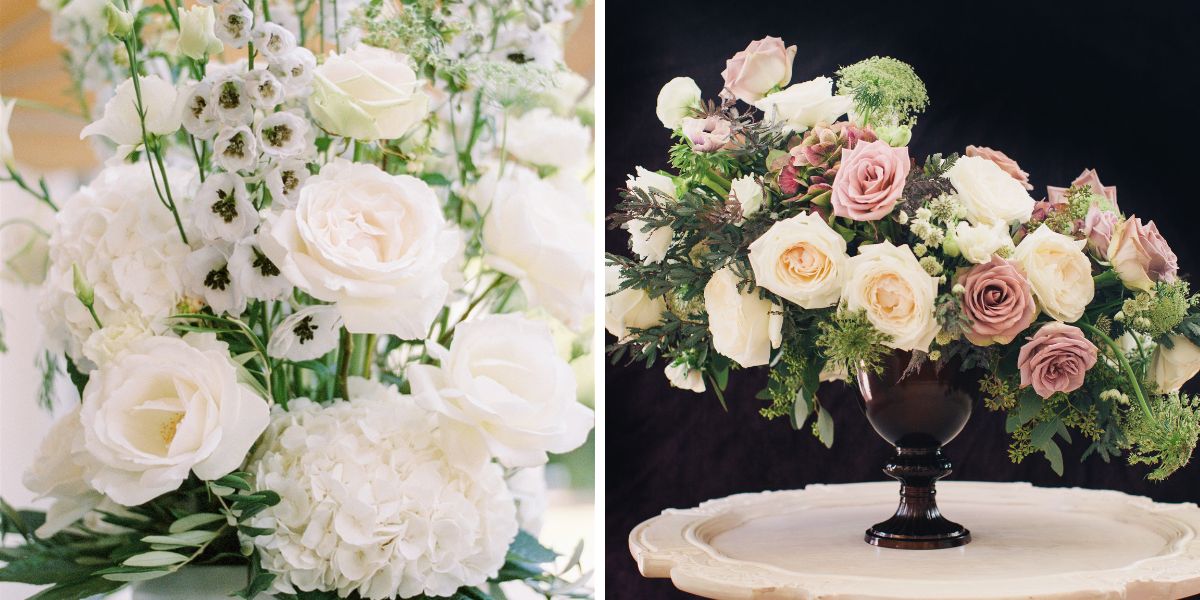 White and creamy roses by Alexandra Farms