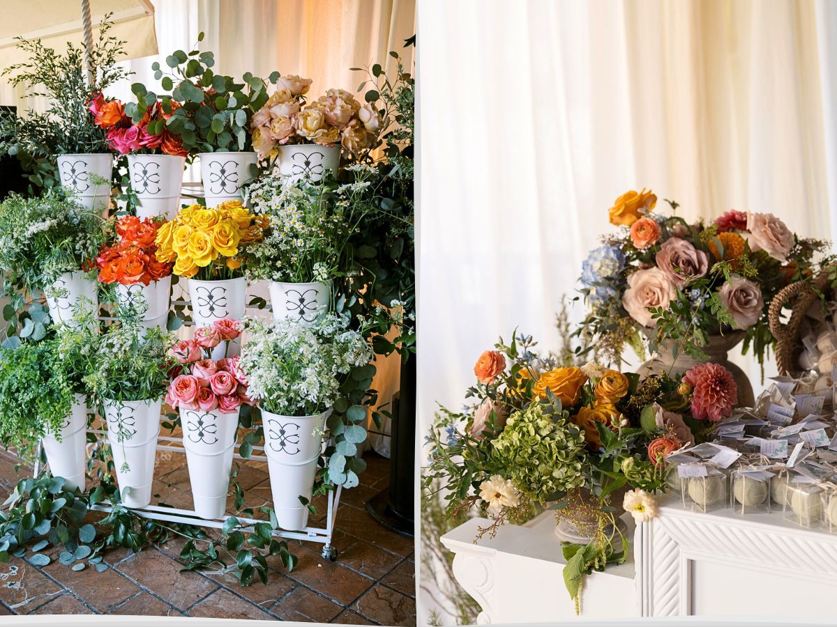 Some floral displays at the Engage 25 event