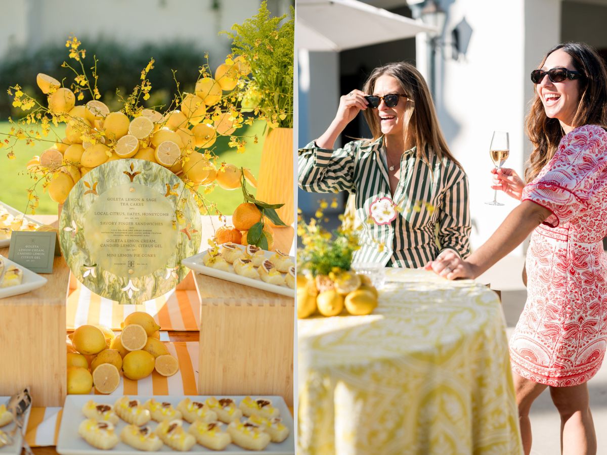 An impressive citrus floral arrangement during the coffee break at Engage 25