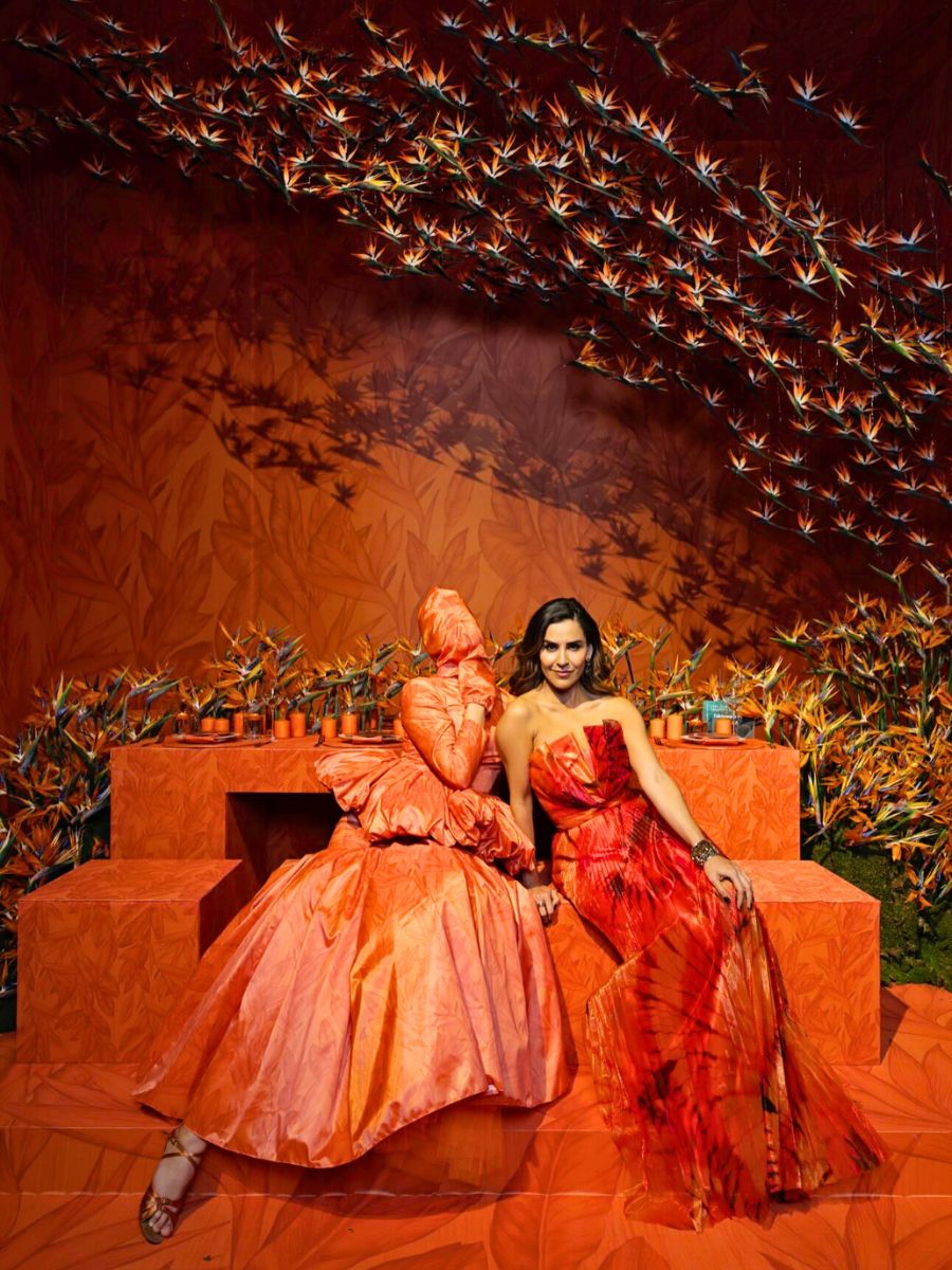 Diana Sandoval and her Art at Table Design Exhibition Creativity Conference