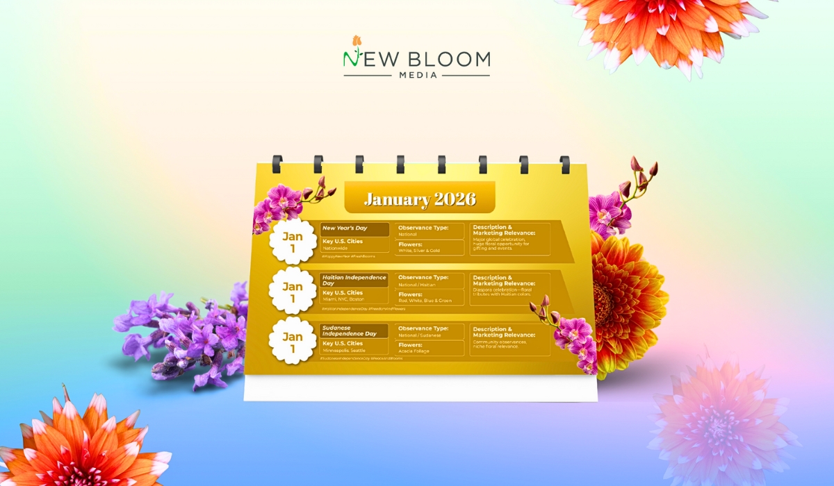 New Bloom Media Launches 2026 Digital Floral Events Calendar With Micro-Holiday Feature