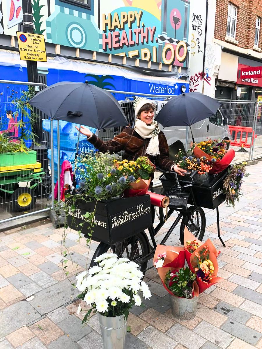 Bringing flowers to the wintery weather