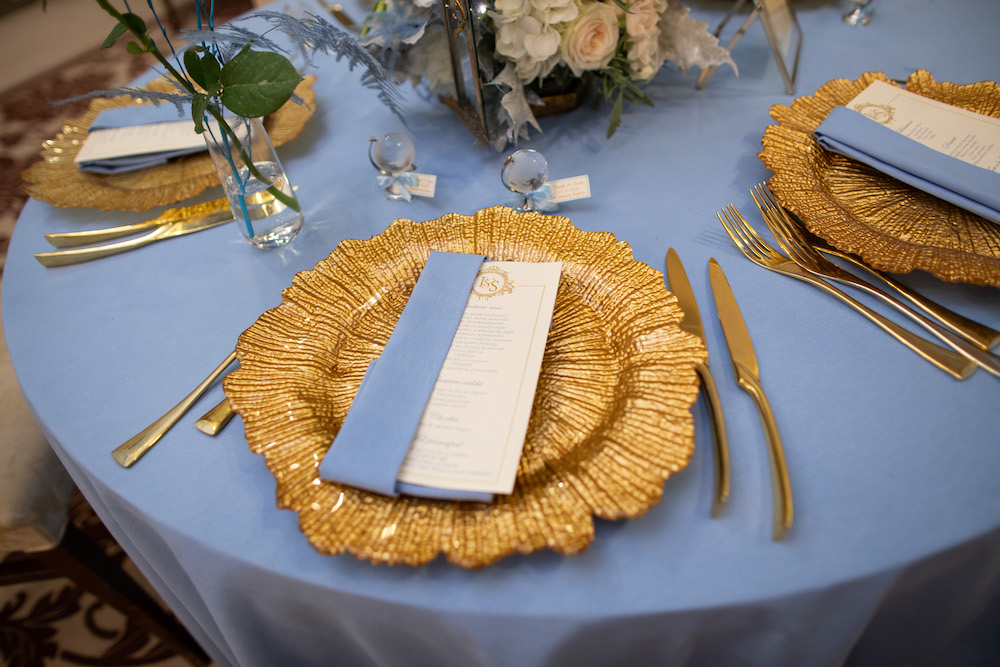 A Beautiful Wedding Split Into Four tablesetting 