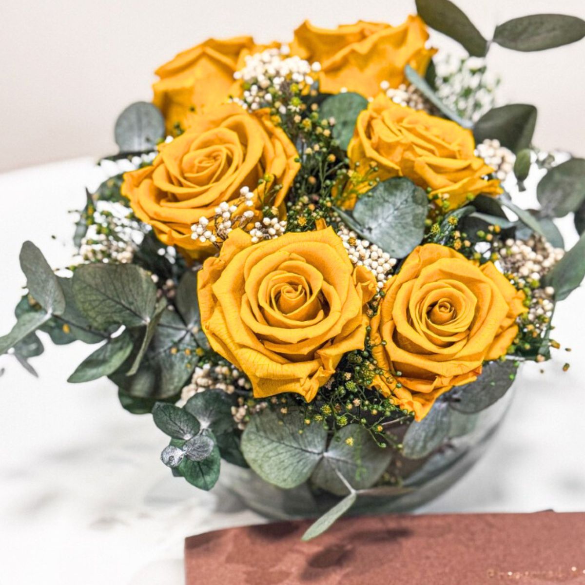 Yellow preserved roses by Verdissimo