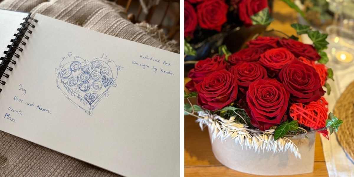 My Valentine Box With Porta Nova Red Naomi Roses