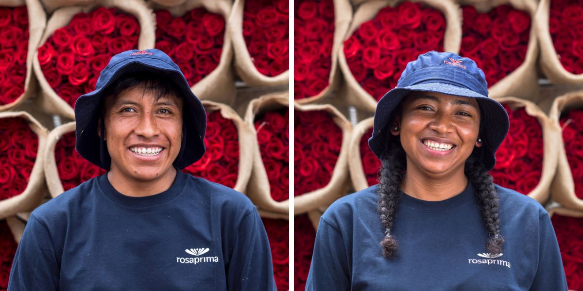 Two happy workers at Rosaprima