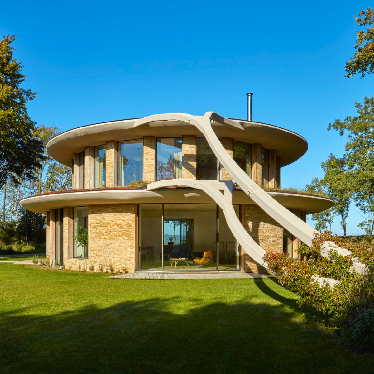 Two stems in the leaf shaped house