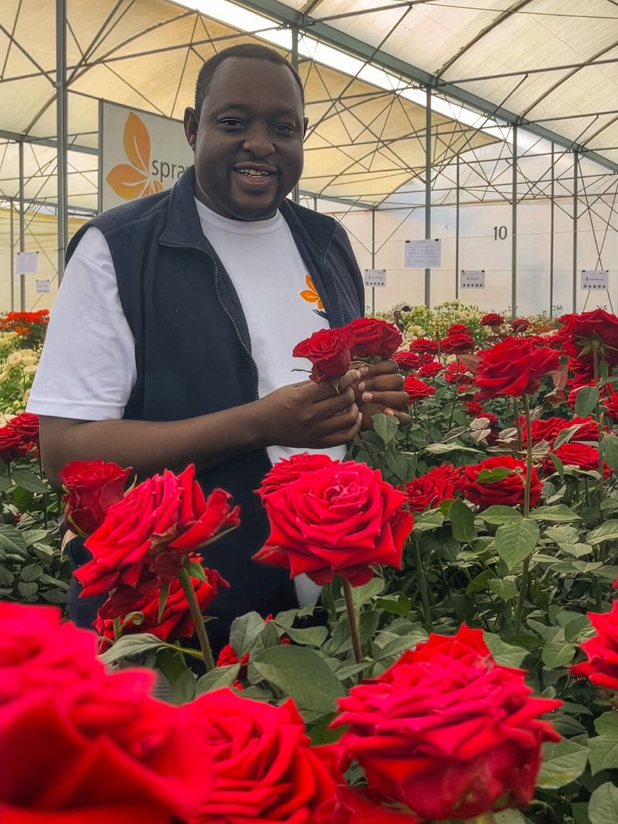 Ahmed Nzibo in United Selections greenhouse