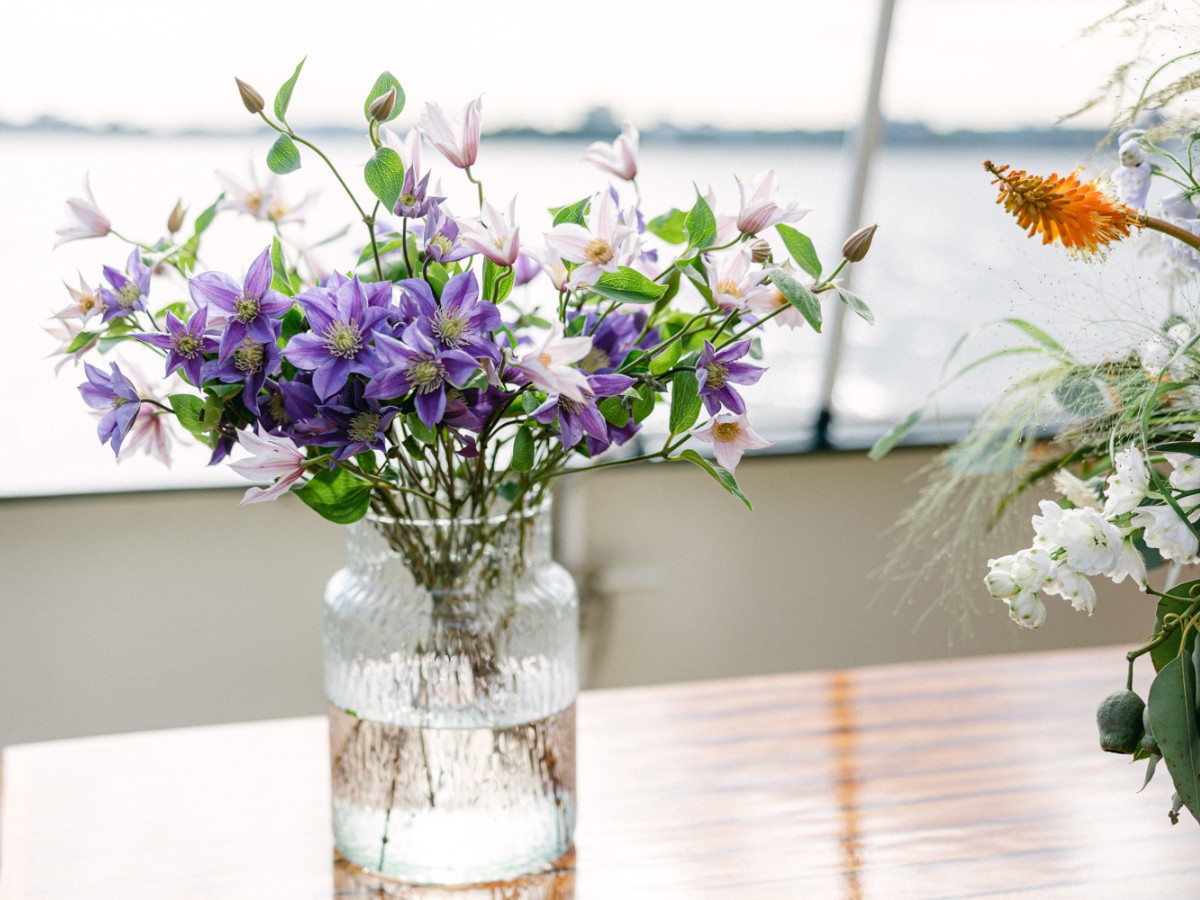 Clematis Marginpar’s Flowers in Sylvia Hartmann’s Designs for a Love Story on a Boat
