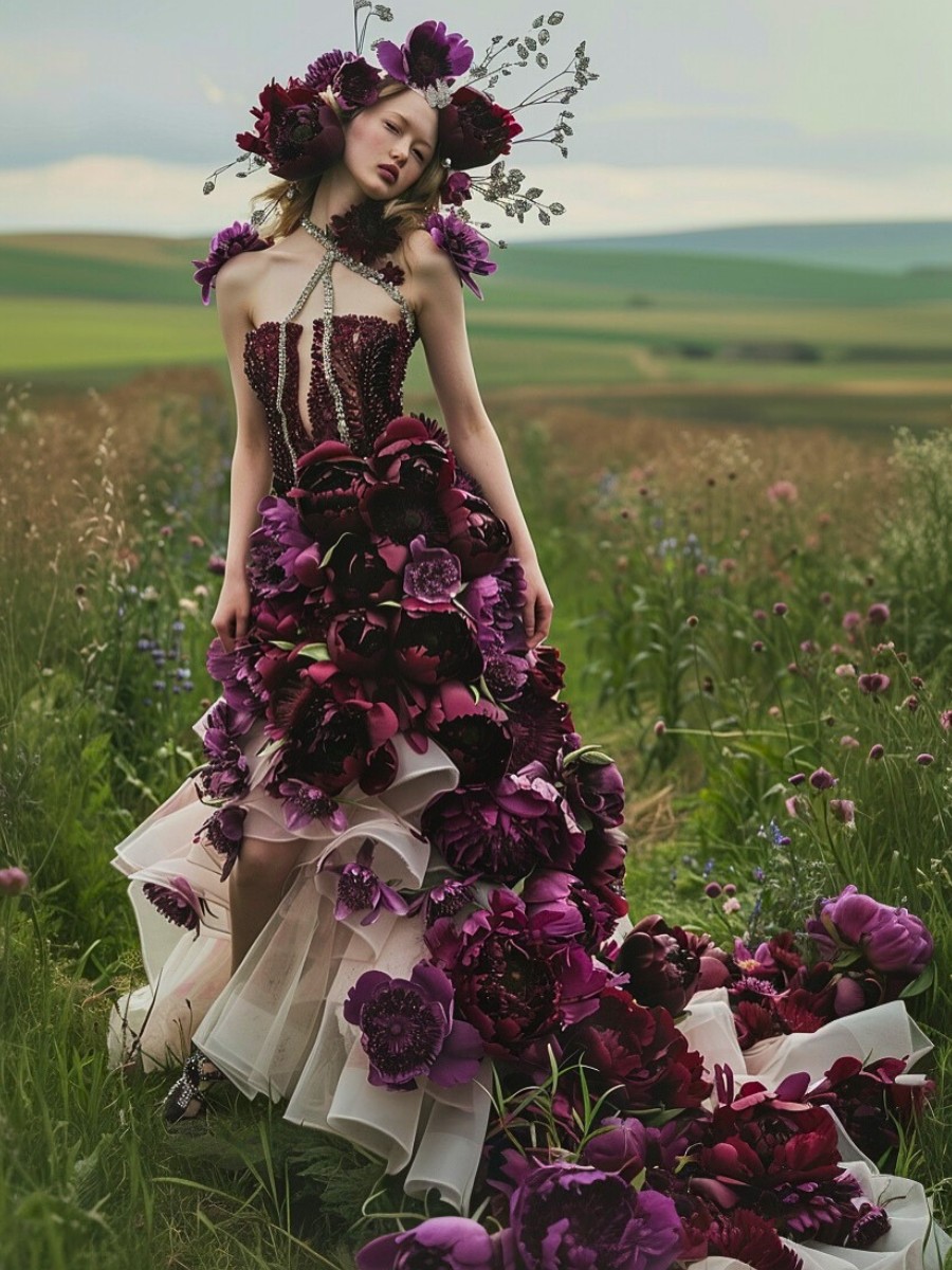 Fashion, Floral Art, and Fantasy Meet in Alexandra Paras&rsquo; AI-Inspired Art