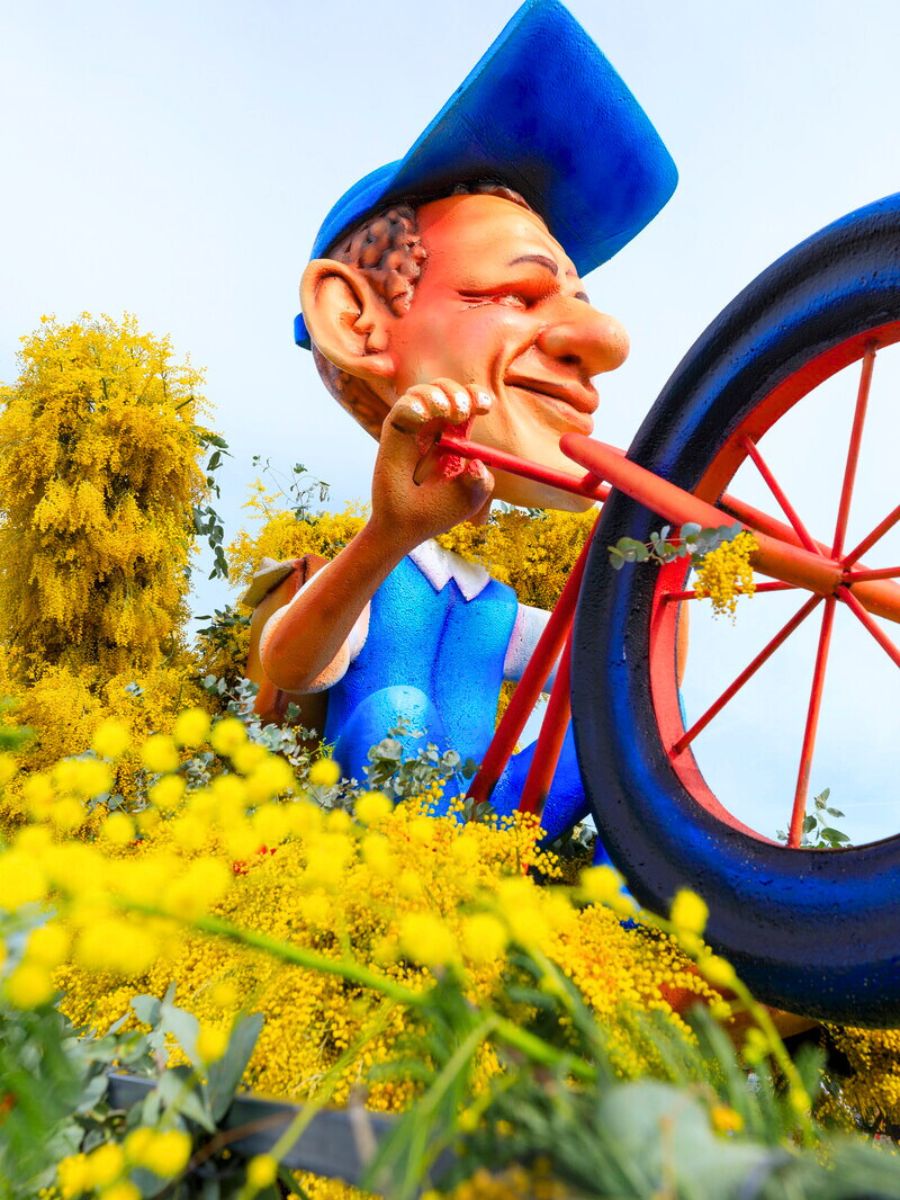 Corso characters in Mimosa festival in France