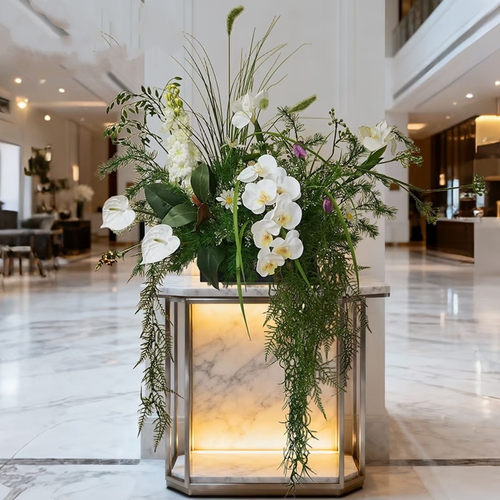 Biophilic design with indoor flowering plant