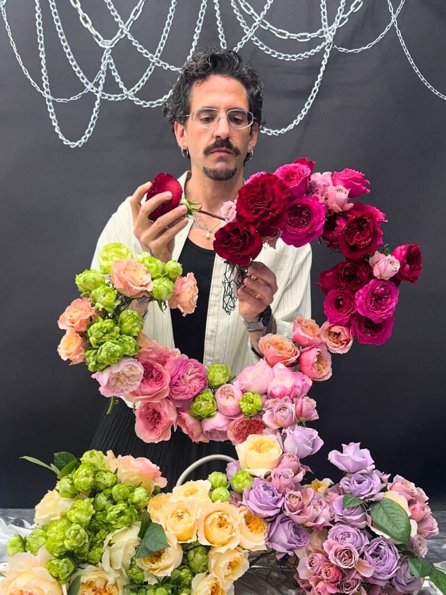 Jake Kale designing with garden roses