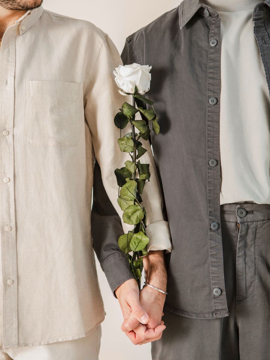 A white preserved rose