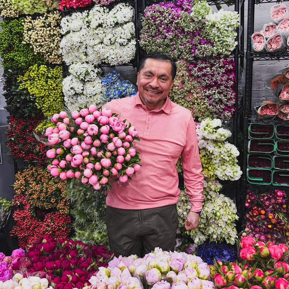 Men selling flower shop