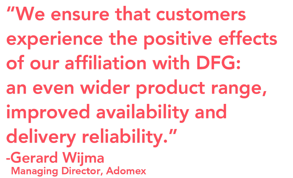 Adomex Joins DFG Gerard Wijma quote Adomex Joins DFG Gerard Wijma quote