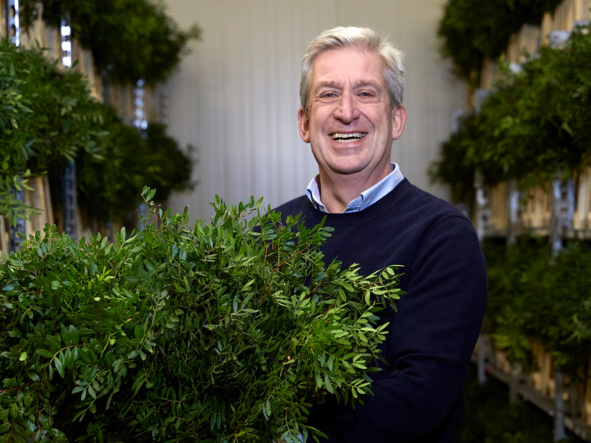 Adomex Gerard Wijma in warehouse with Pistacia