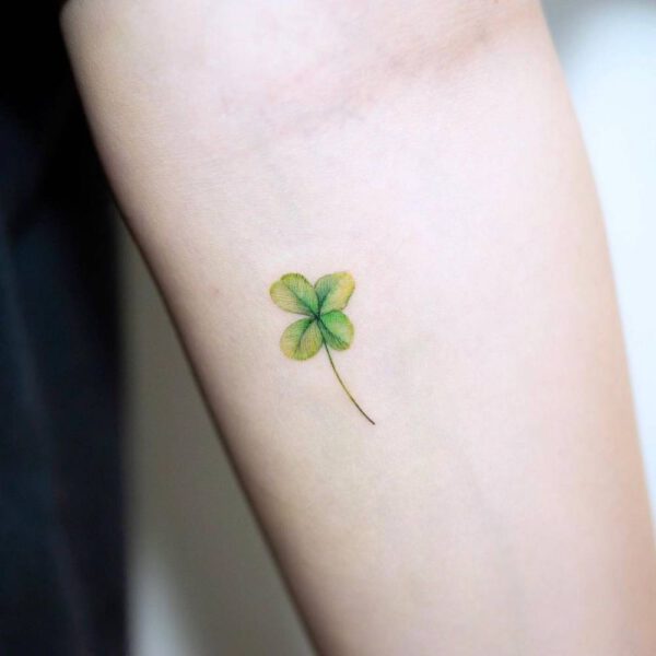 Small Plant Tattoo Ideas Tiny Four-Leaf Clover Tattoo on Thursd