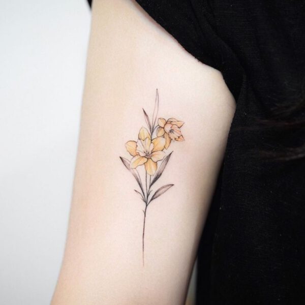 Small Plant Tattoo Ideas Small Narcissus Tattoo on Thursd