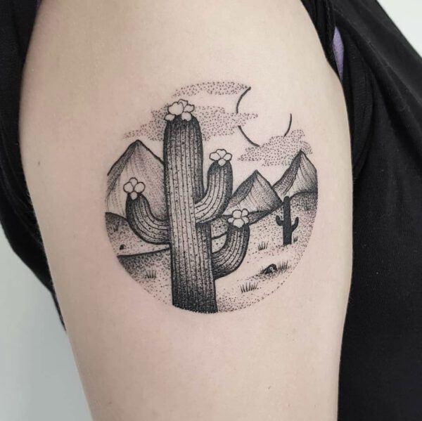 Ideas de tatuajes de plantas pequeñas Desert Cactus Tattoo on Thursd