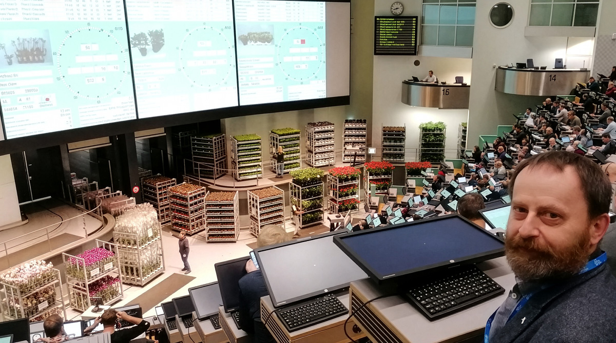 Michal Bursig stands of auction hall RFH