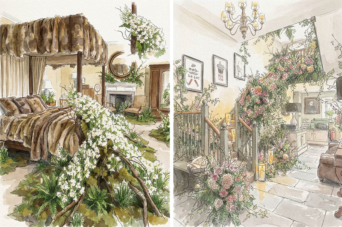 Rooted in History Hodsock Priory Snowdrop room Back staircase