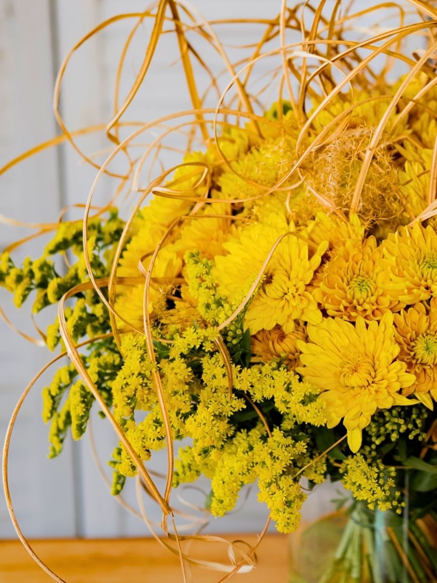 Hanging Design With Craspedia Unicorn and Sunflower