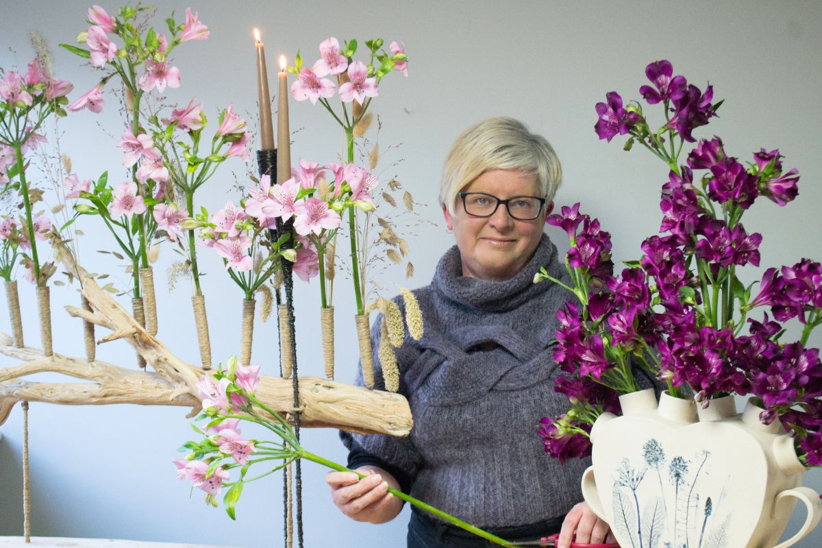 Jacqui Owen with Alstroemerias