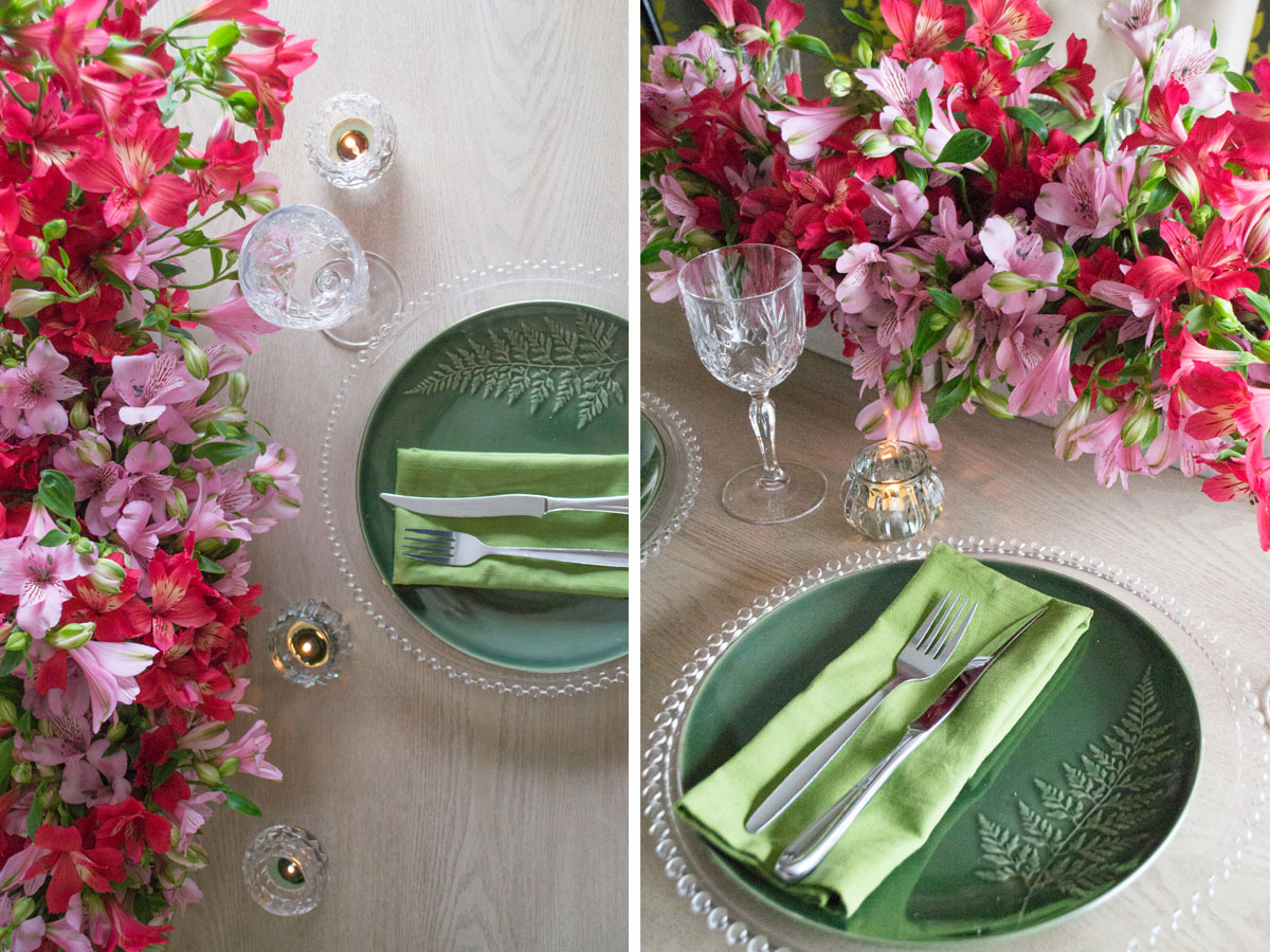 Alstroemerias in a table center