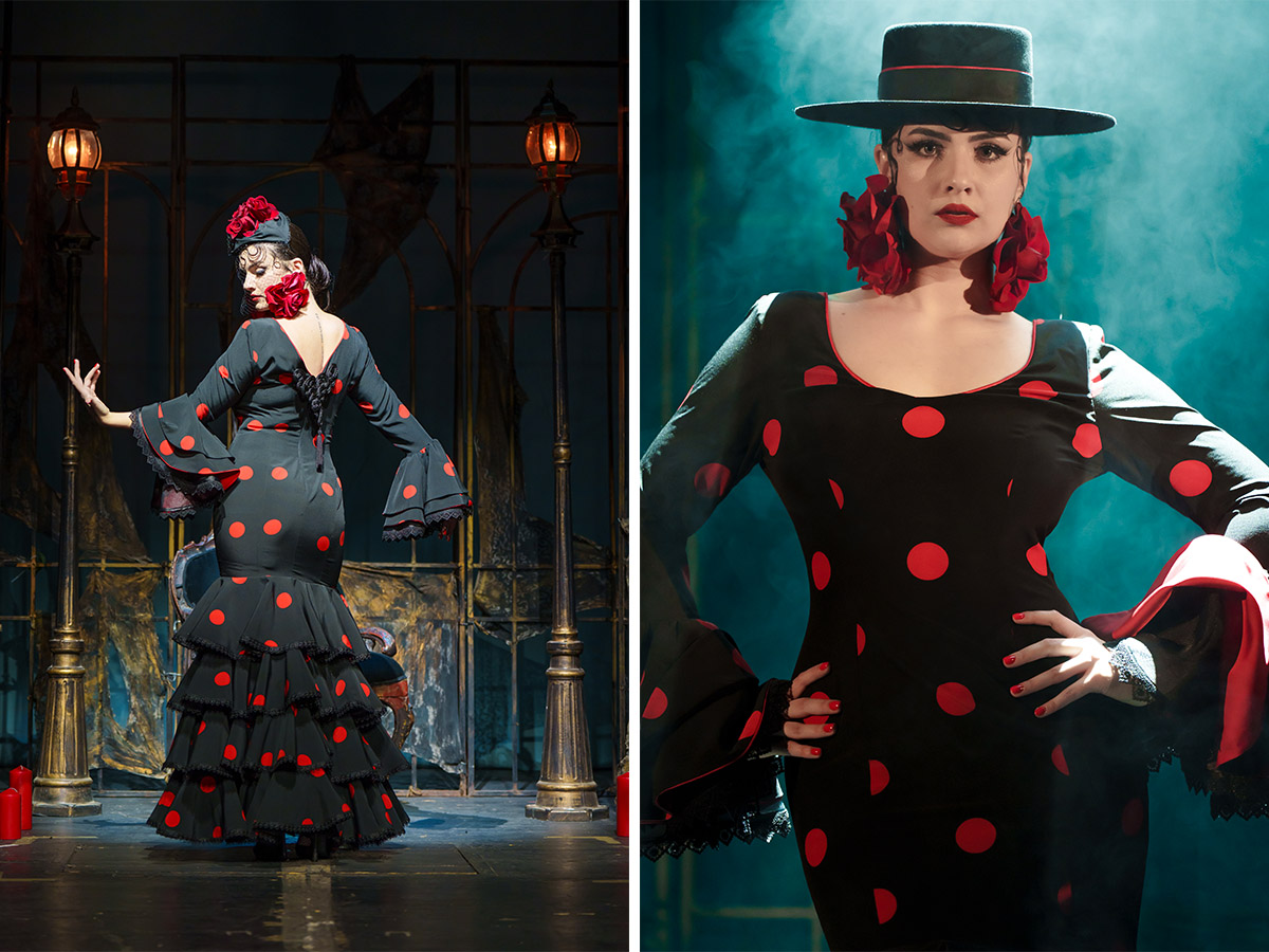 Laura Draghici Flamenco model red polka dress