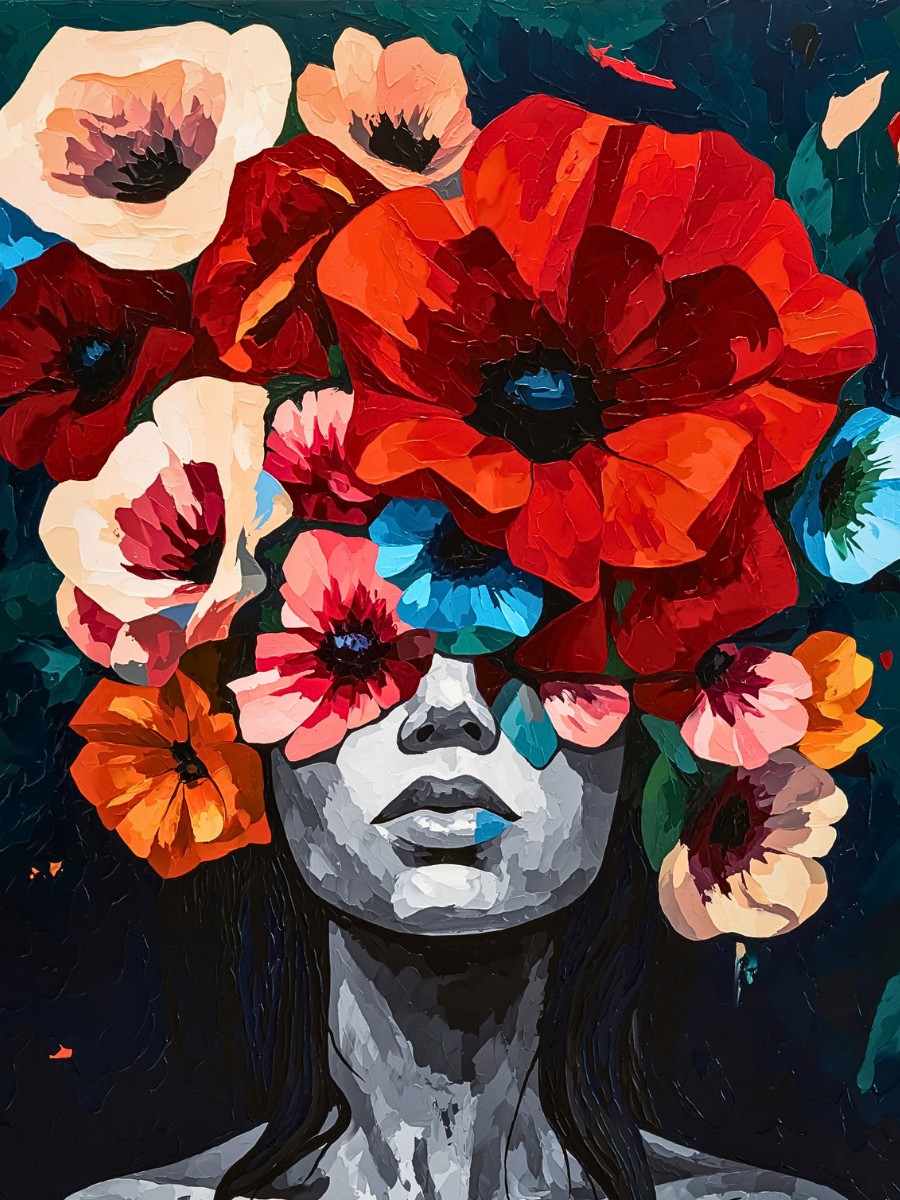 Jack Mason&rsquo;s Art Features Human Portraiture&hellip; Adorned With Flowers