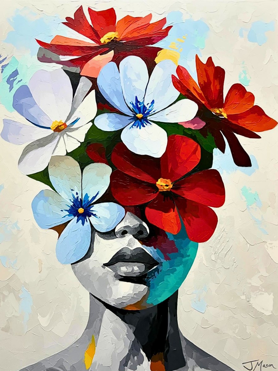 Jack Mason&rsquo;s Art Features Human Portraiture&hellip; Adorned With Flowers