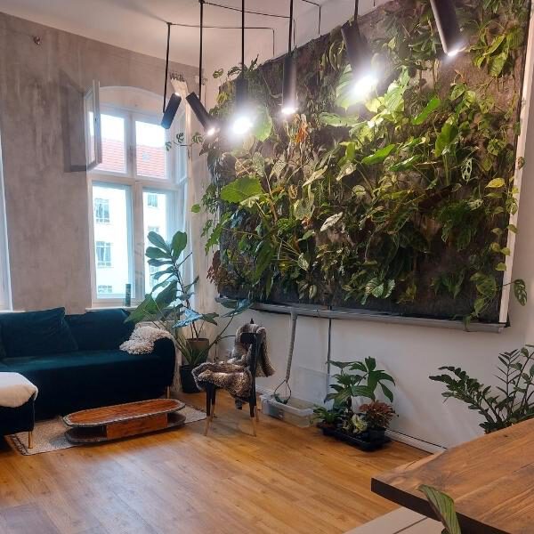 Couple Builds a Gorgeous DIY Plant Wall on a Budget in a Tiny Berlin Apartment Green Wall022