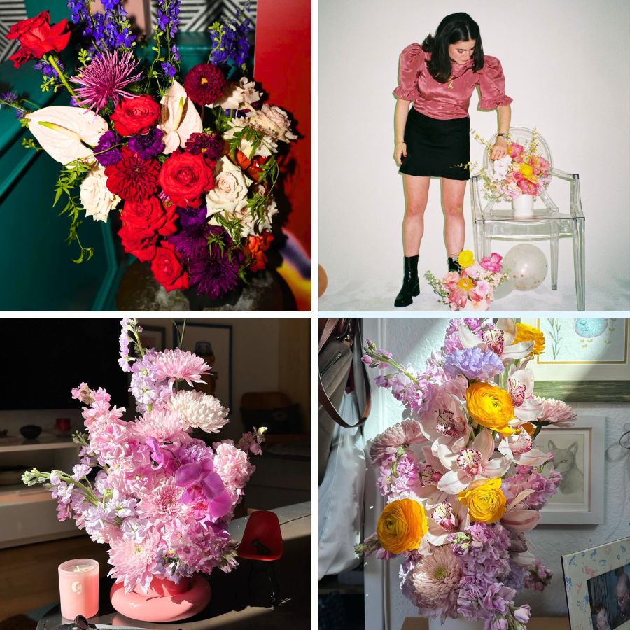 Emma with her arrangements Emma with her arrangements