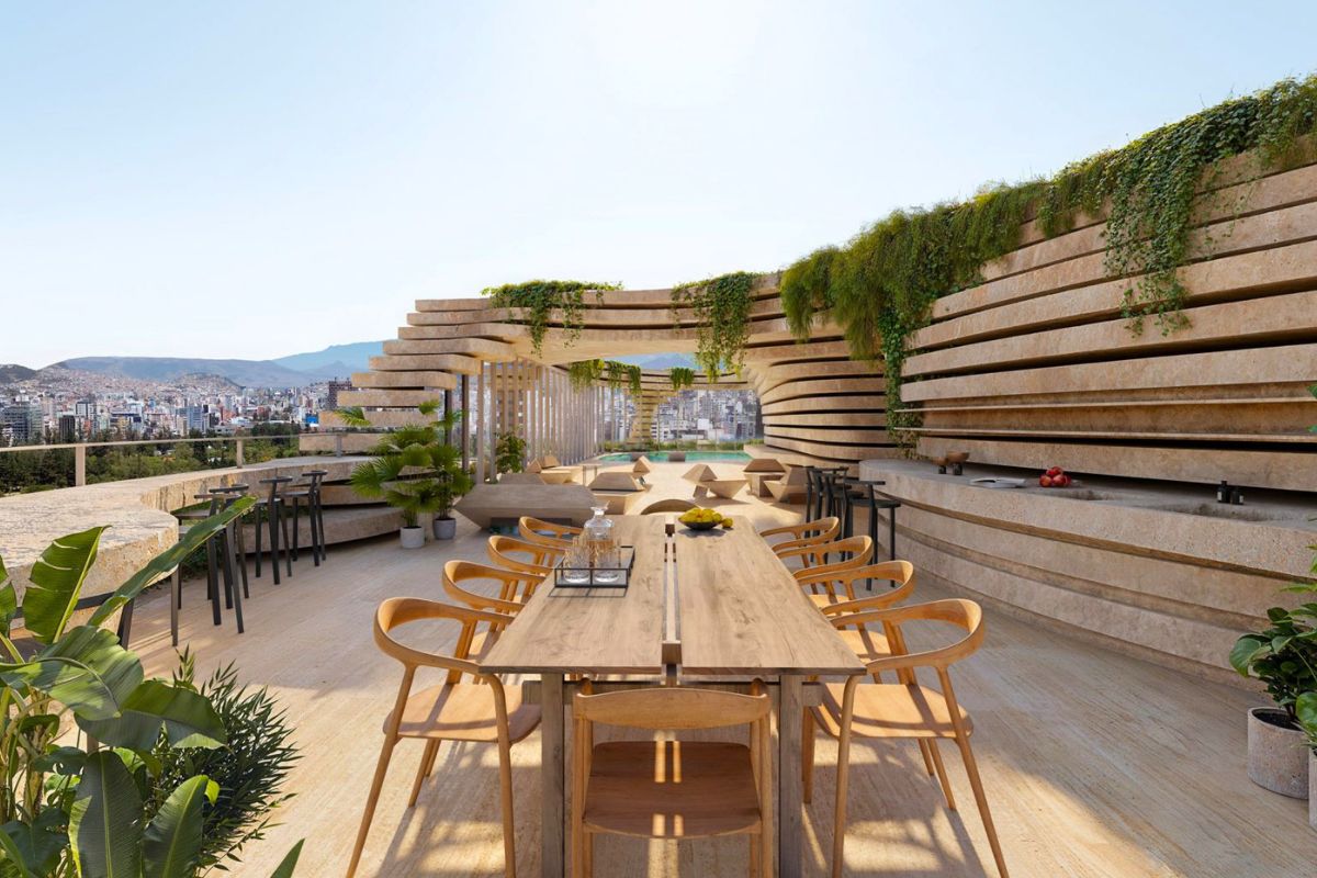 The rooftop of Qapital Tower The rooftop of Qapital Tower