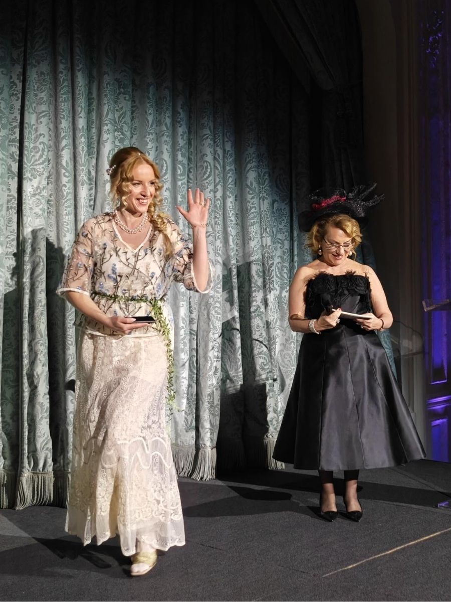 Katya Hutter Receiving Her Award at Table Design Exhibition by Meltem Tepeler at the London Edition During RSVP