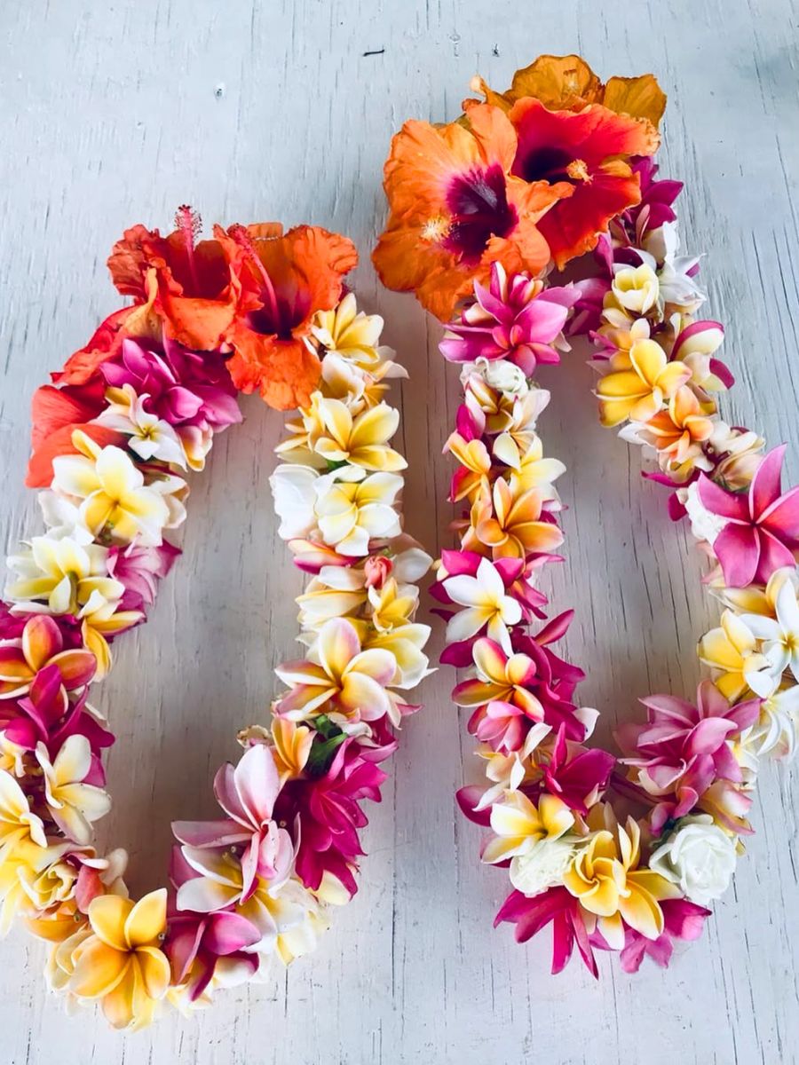 Hibiscus and Plumeria leis