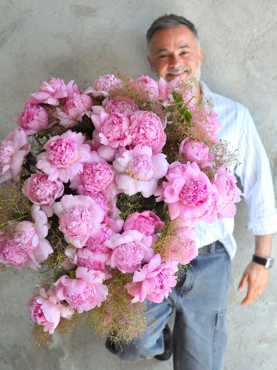 Nicu Bocancea with peonies