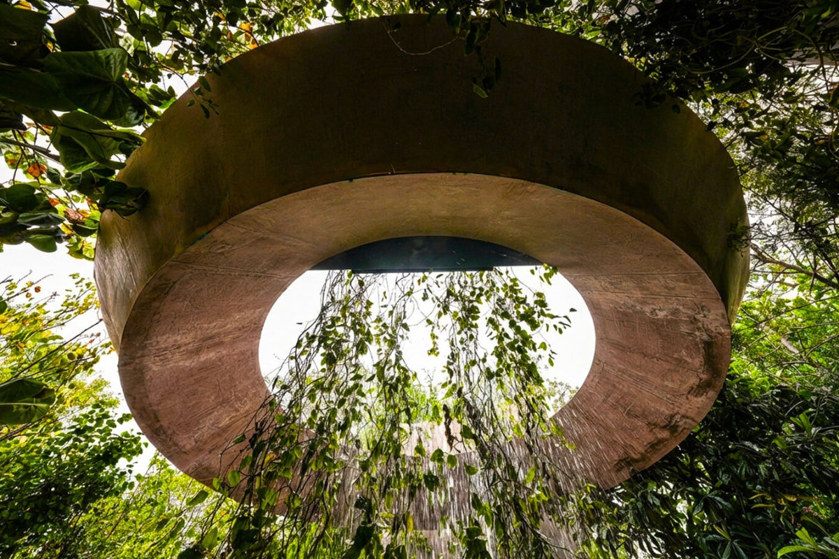 Top part of the water cascade