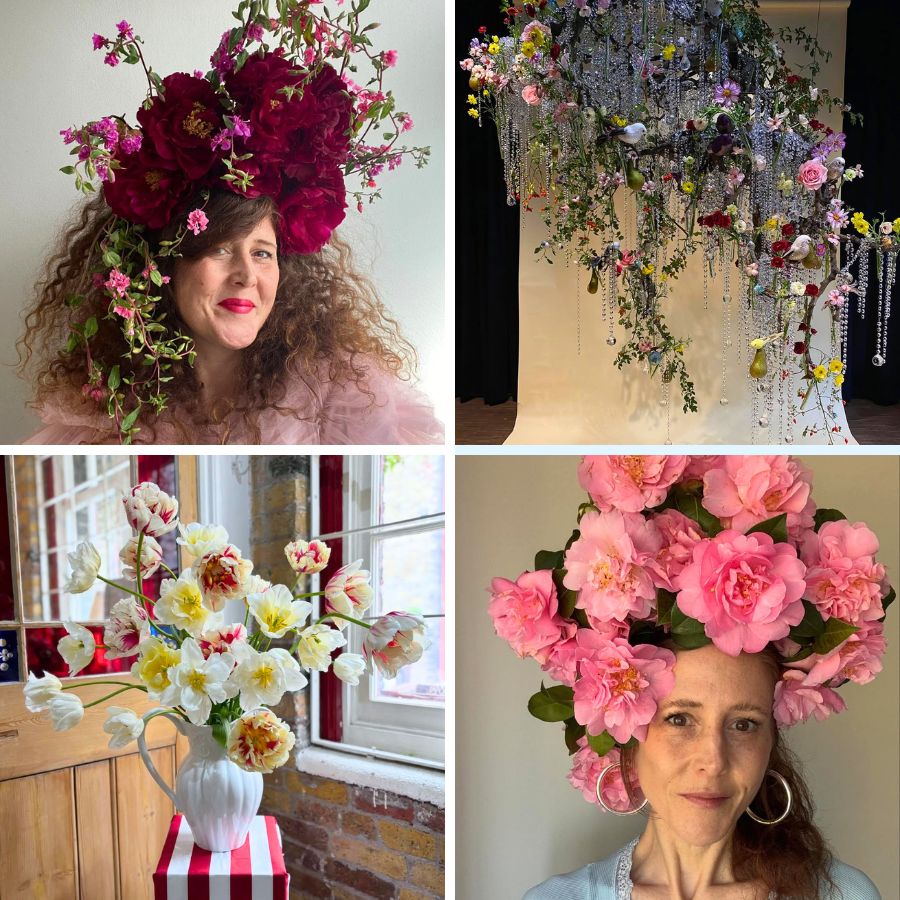Sophie Powell with her flower crowns