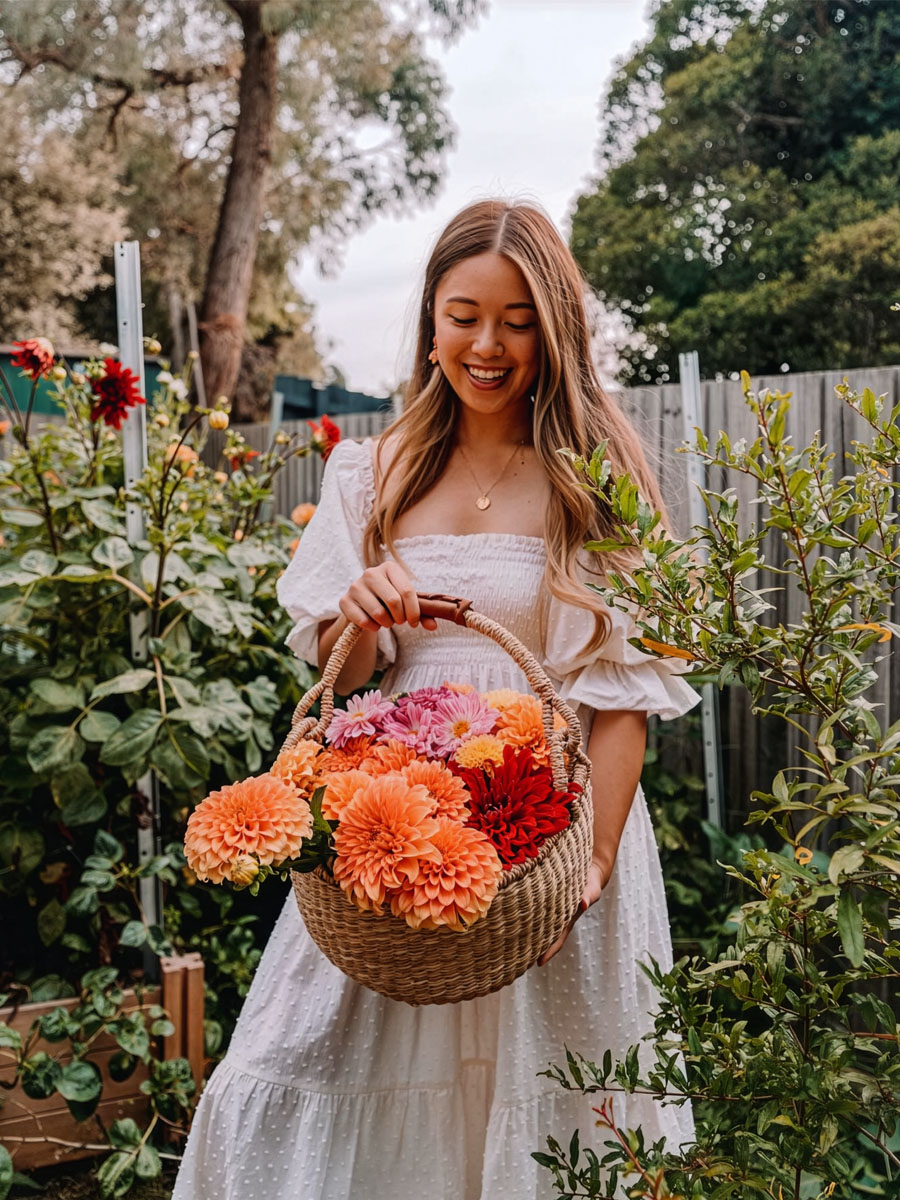 Dahlia basket by connieandluna