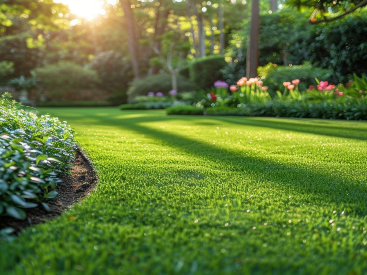Lush green lawn after being treated with the best insect killer for lawns