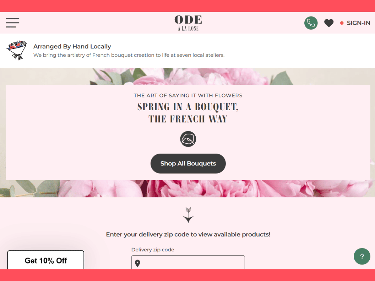 Webiste template for florist