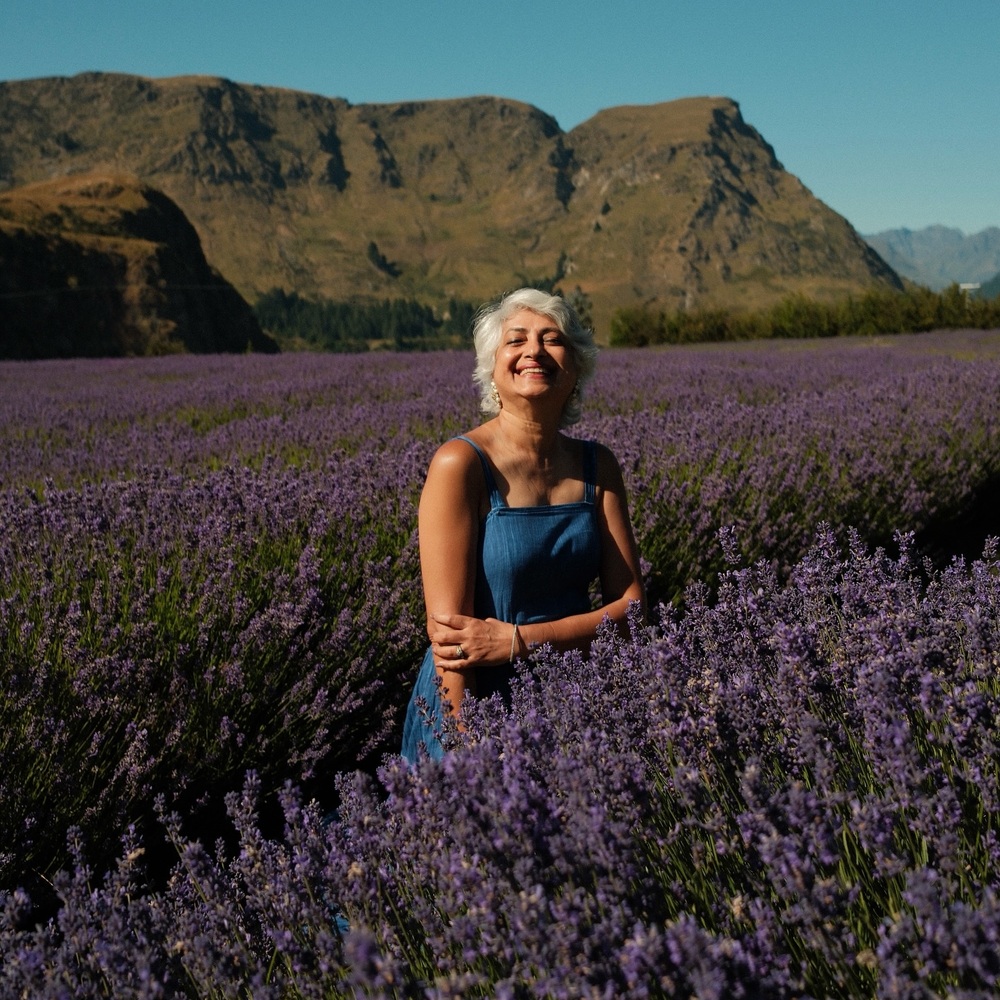 lady standing in lavender field