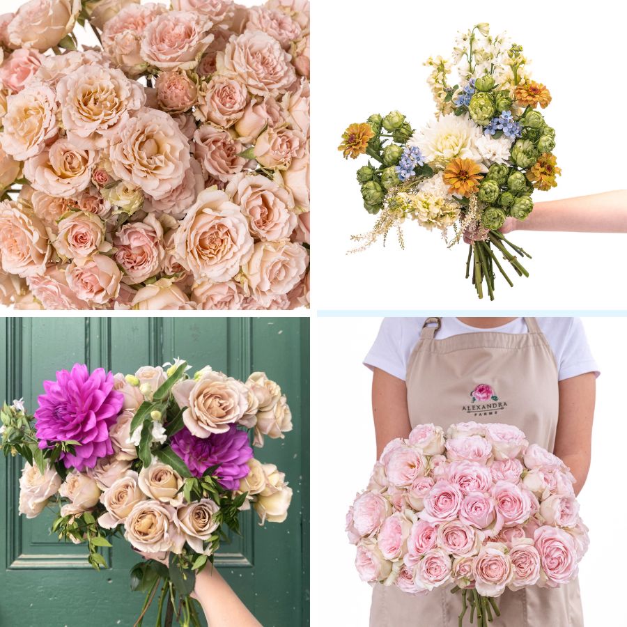 Different combinations of designs using spray roses